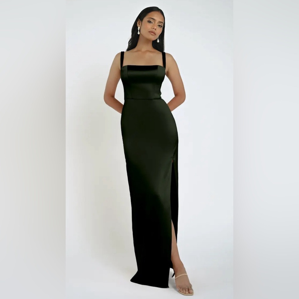 Jenny Yoo Dark Green Maxi Dress